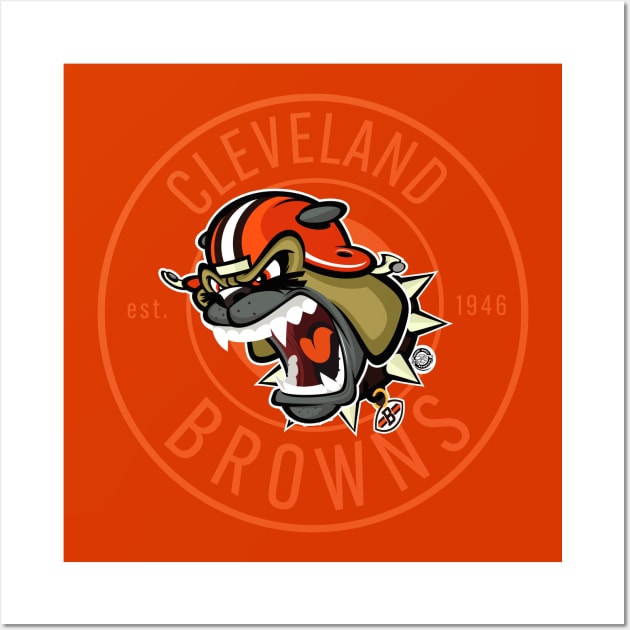 Cleveland Browns BullyDawg Growler Stamp Wall Art by Goin Ape Studios